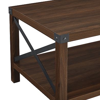 Banbury Designs X-Frame Farmhouse Wood Coffee Table