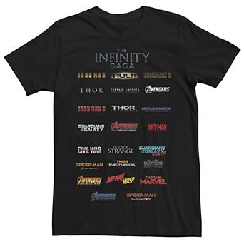 Men's Marvel The Infinity Saga Film Logo Stack Tee