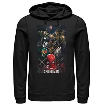 Men's Marvel Spider-Man Game Villain Web Collage Hoodie