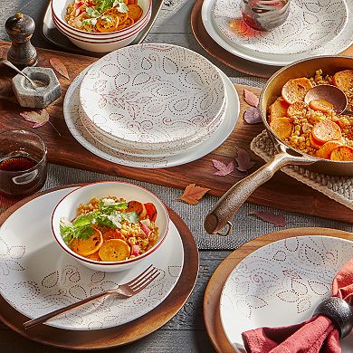 Corelle Leaf Stitch 12-pc. Dinnerware Set