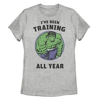 Juniors' Marvel Avengers Hulk "I've Been Training All Year" Graphic Tee