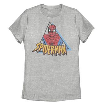 Juniors' Marvel Spider-Man Retro Triangle Graphic Tee