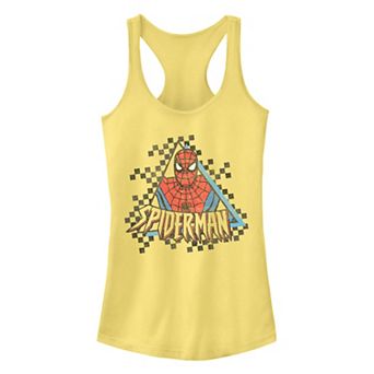 Juniors' Marvel Spider-Man Checkerboard Graphic Tank Top