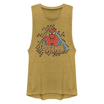 Juniors' Marvel Spider-Man Checkerboard Graphic Muscle Tank Top