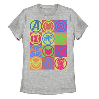 Juniors' Marvel Avengers: Endgame Colorful Symbol Tee