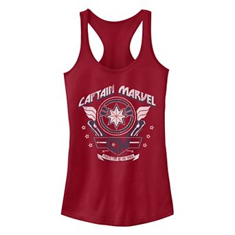Juniors' Captain Marvel Protector Plaque Tank Top