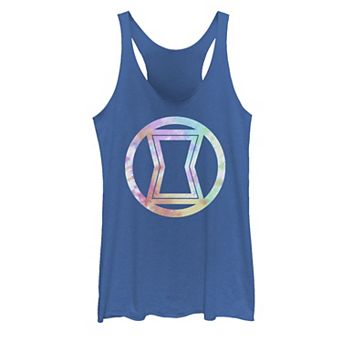 Juniors' Marvel Black Widow Tie Dye Symbol Tank Top