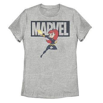Juniors' Marvel Black Widow Chibi Action Pose Tee