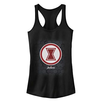 Juniors' Marvel Gamerverse Black Widow Logo on Hexagon Background Tank Top