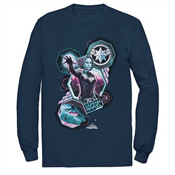 Men's Marvel Captain Marvel Space Shapes Portrait Tee