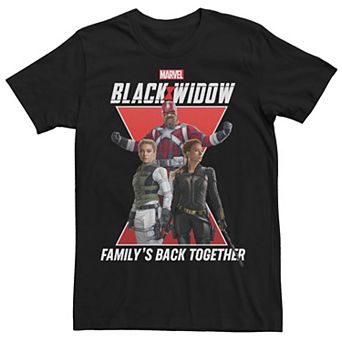Men's Marvel Black Widow Group Shot Family's Back Together Tee