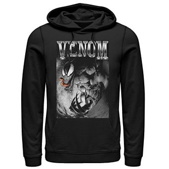 Men's Marvel Venom Salivating Metal Type Hoodie