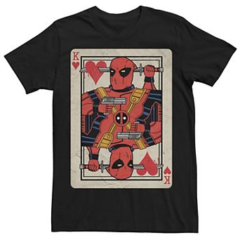 Men's Marvel Deadpool King of Hearts Card Tee