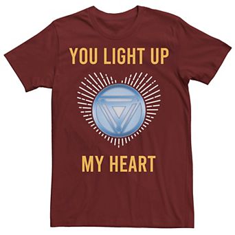 Men's Marvel Iron Man Light Up My Heart Tee