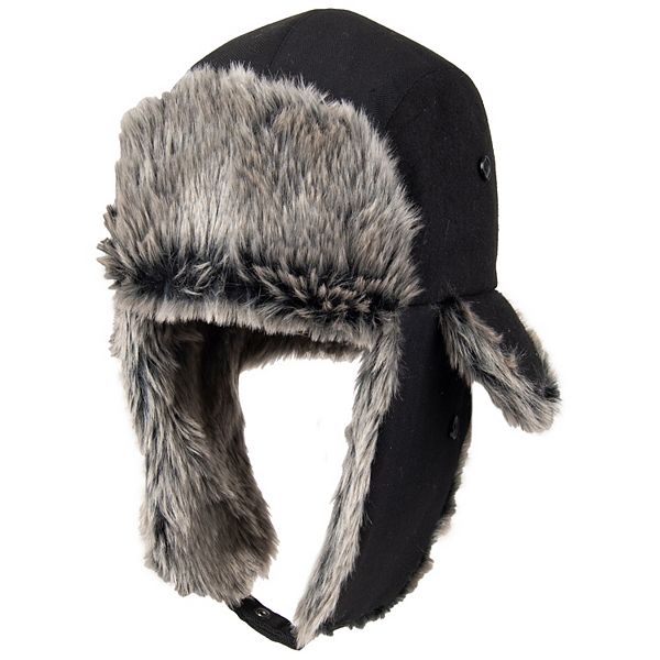 Men's All Over Faux Fur Trapper Hat - Goodfellow & Co™ Cream/Brown