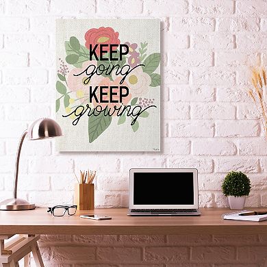 Stupell Home Decor Keep Growing Flower Oversized Stretched Canvas Wall Art by Gigi Louise