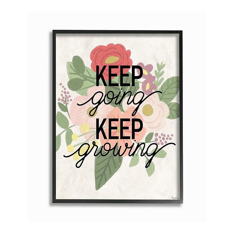 Stupell Home Decor Keep Growing Flower Drawing Framed Art, Multi