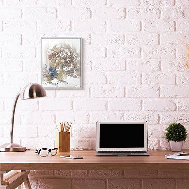 Stupell Home Decor Flower Vase Gray Framed Wall Art
