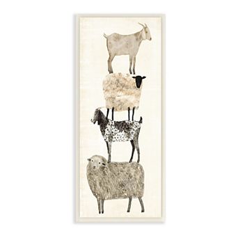 Stupell Home Decor Stacked Farm Animals Plaque Wall Art