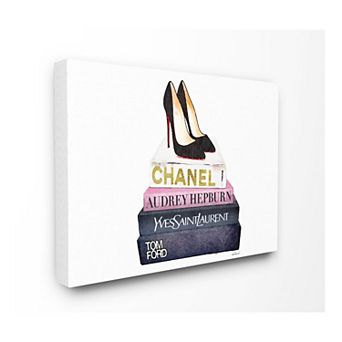 Stupell Home Decor Glam Book Black Heels Canvas Wall Art