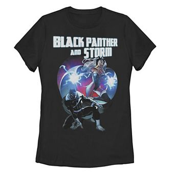 Juniors' Marvel Black Panther & Storm Lightning Tee