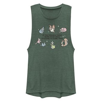 Disney Princesses Juniors' Sleeping Beauty Dream Quote Muscle Tank Top