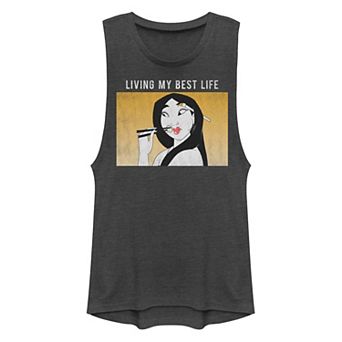 Disney Mulan Juniors' Living My Best Life Muscle Tank Top