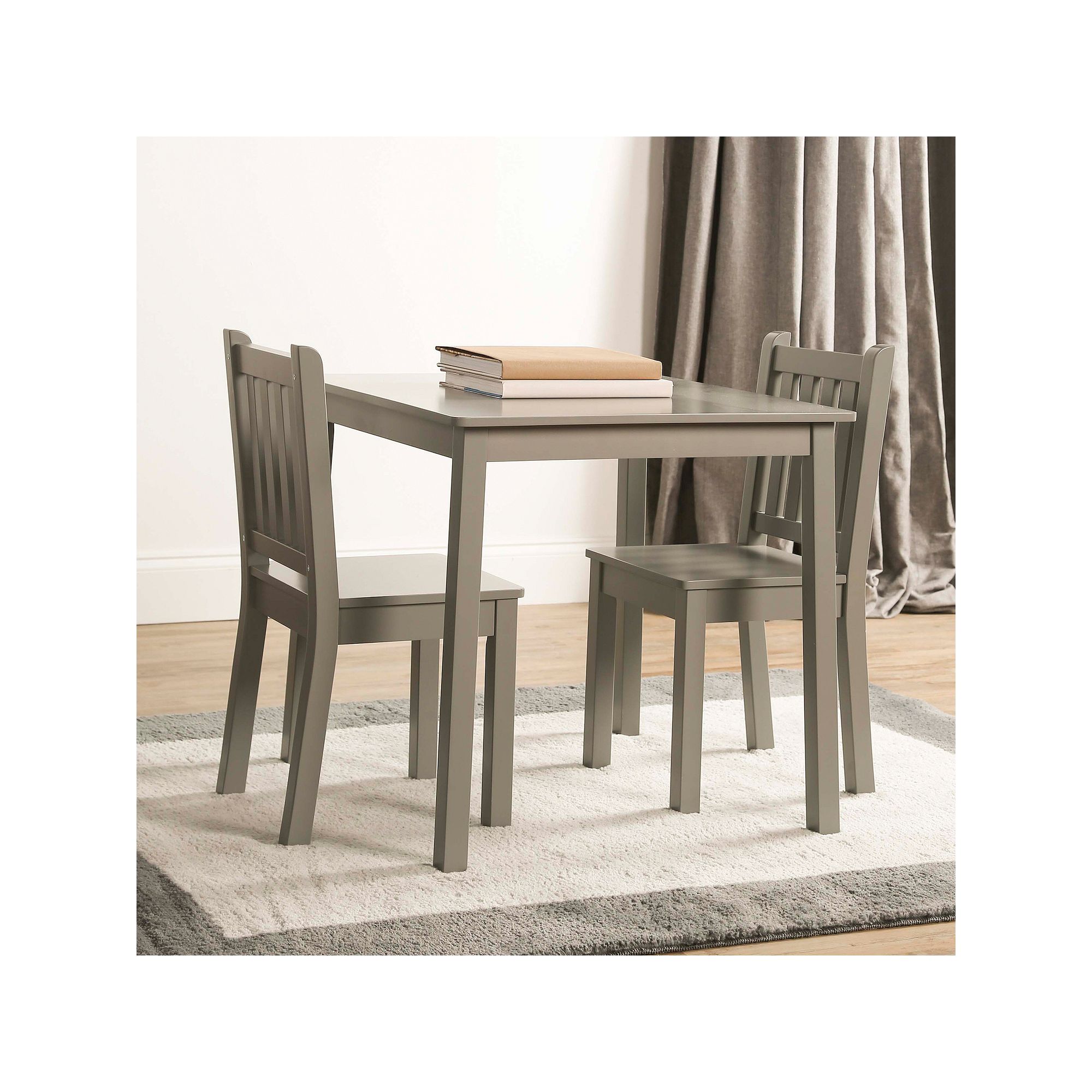 Humble Crew Kids Table and 2 Chairs Set, Grey