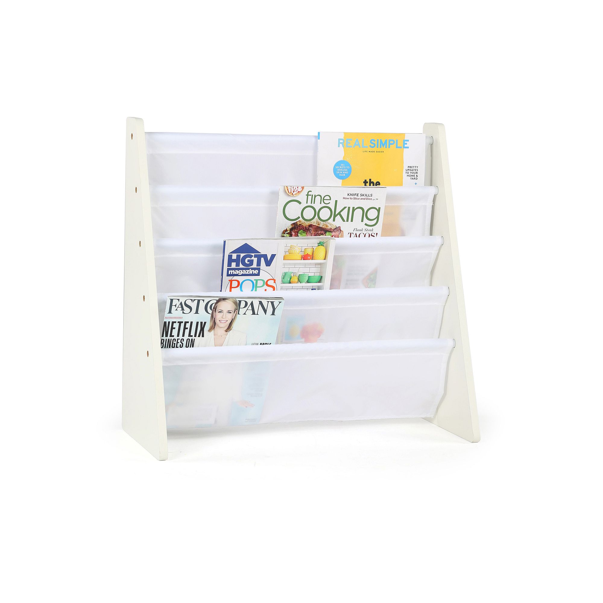 Humble Crew 4-Pocket Wood Book Rack, Multi