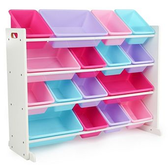 Humble Crew Toy Organizer with 16 Plastic Bins