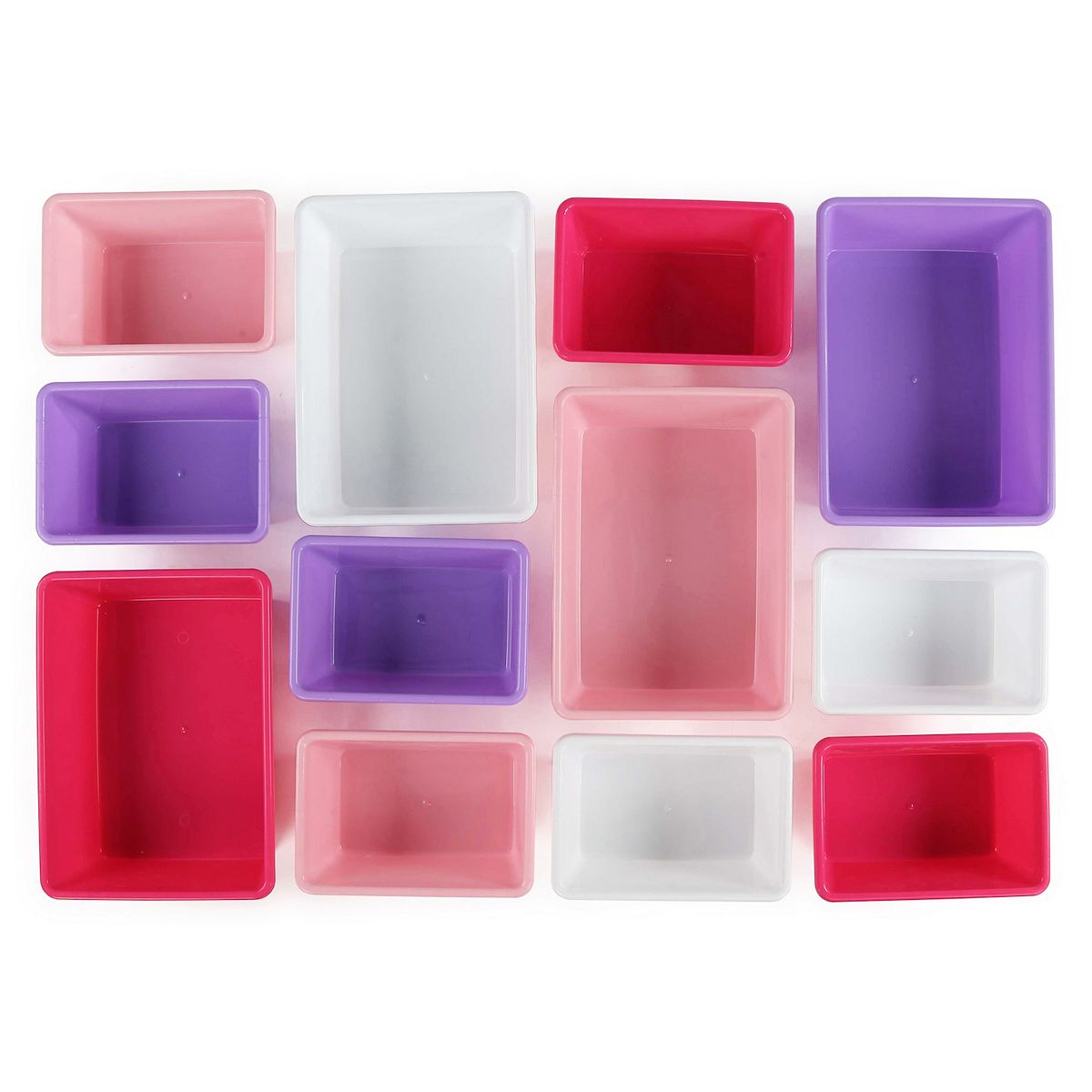 Set of colorful translucent storage bin covers for toy organizer