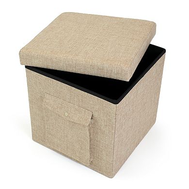 Humble Crew Folding Storage Ottoman with Pocket