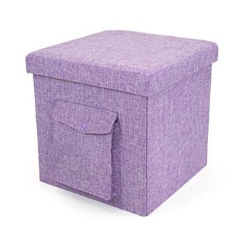 Humble Crew Folding Storage Ottoman with Pocket
