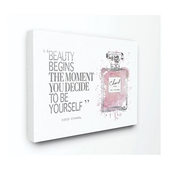 Stupell Home Decor Beauty Begins Perfume Canvas Wall Art