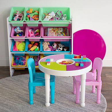 Humble Crew 2-in-1 Round Construction Table & 2 Chairs Set