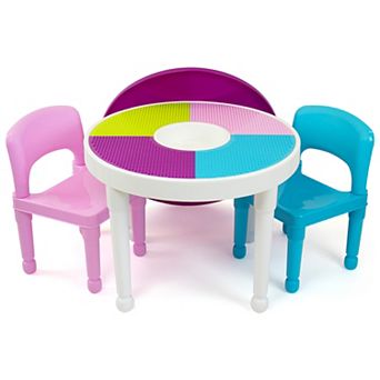 Humble Crew 2-in-1 Round Construction Table & 2 Chairs Set