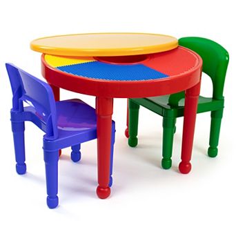 Humble Crew 2-in-1 Round Construction Table & 2 Chairs Set