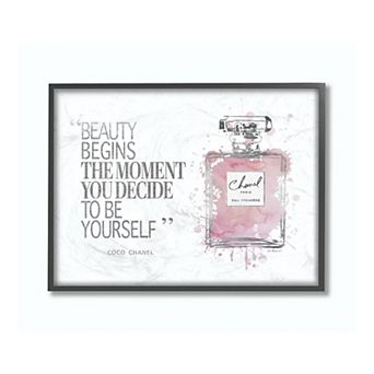 Stupell Home Decor Beauty Begins Perfume Framed Wall Art