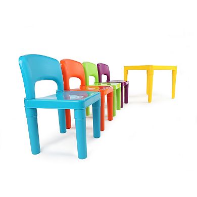 Humble Crew Plastic Table & 4 Chairs Vibrant Set