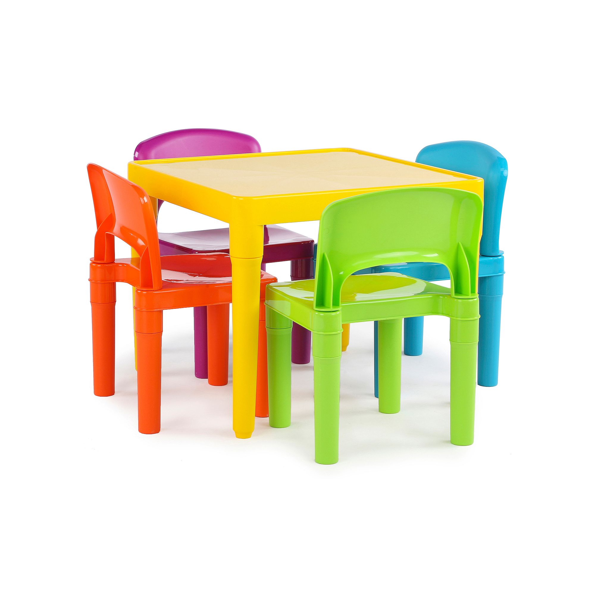 Humble Crew Plastic Table & 4 Chairs Vibrant Set, Yellow
