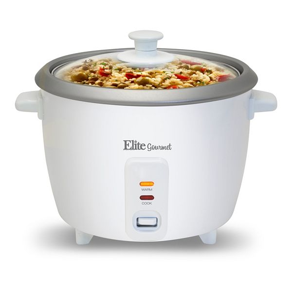 Elite Gourmet 6-Cup Nonstick Rice Cooker with Steam Tray