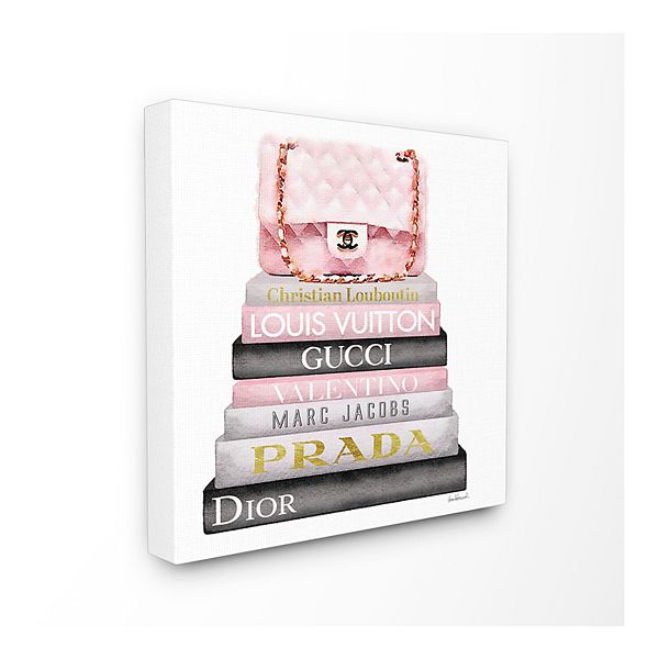 Stupell Home Decor Bookstack Purse Canvas Wall Art