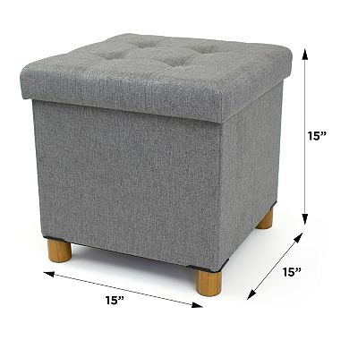 Humble Crew Folding Storage Ottoman Feet & Tray Set