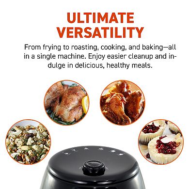 Elite Cuisine 2Qt. Compact Adjustable Time/Temp Air Fryer