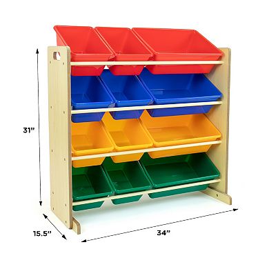 Humble Crew Toy Organizer with 12 Plastic Bins