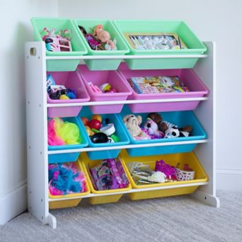 Humble Crew Toy Organizer with 12 Plastic Bins