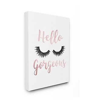 Stupell Home Decor Hello Gorgeous Eyelashes Canvas Wall Art