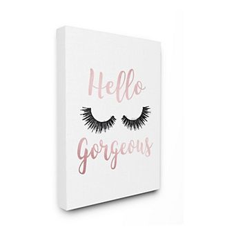 Stupell Home Decor Hello Gorgeous Eyelashes Canvas Wall Art