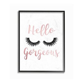 Stupell Home Decor Hello Gorgeous Eyelashes Framed Wall Art