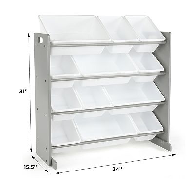 Humble Crew Toy Organizer with 12 Plastic Bins